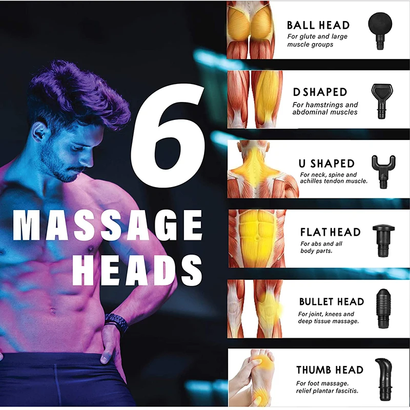 Massage Gun Deep Body Massager For Muscle Pain Relief Exercising Body and Relaxation Slimming Shaping Massager