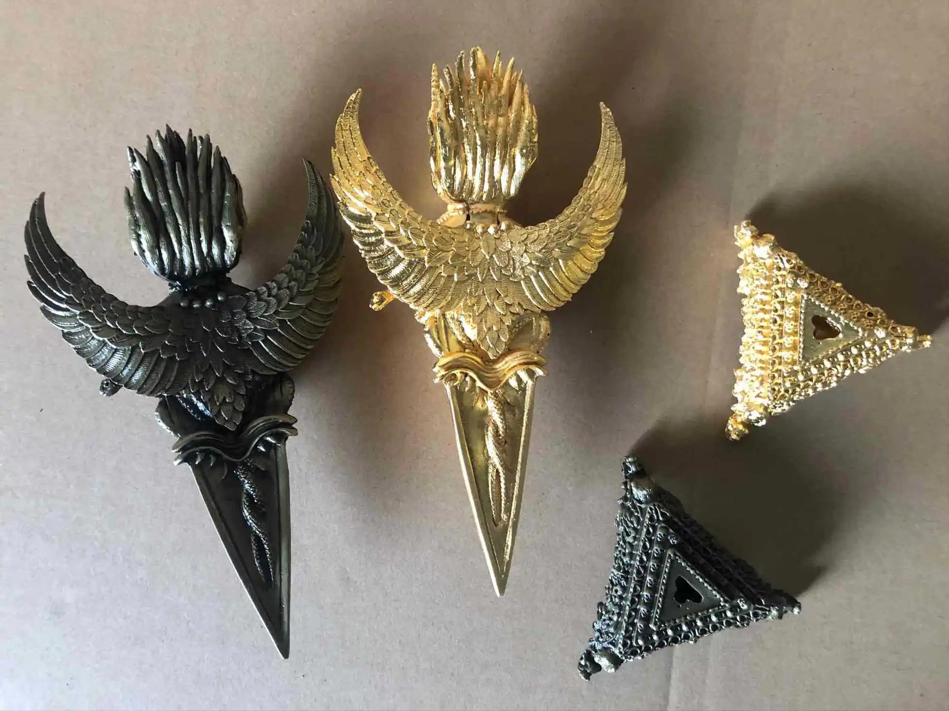 Vajra Pestle Pure Copper Alloy Gold-winged Dapeng Bird Diamond Plaque with Base Metal Crafts Tibetan Buddhism Secret Patriarchal