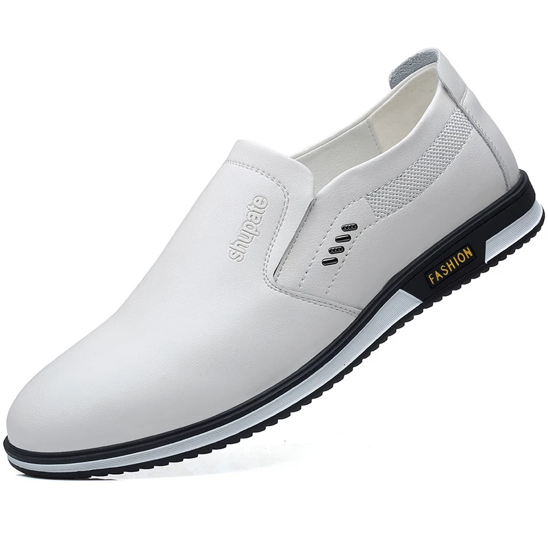 Little White Shoes Men 2021 New Summer Leather All-Match British One-Legged Casual Soft Sole Leather Shoes Men