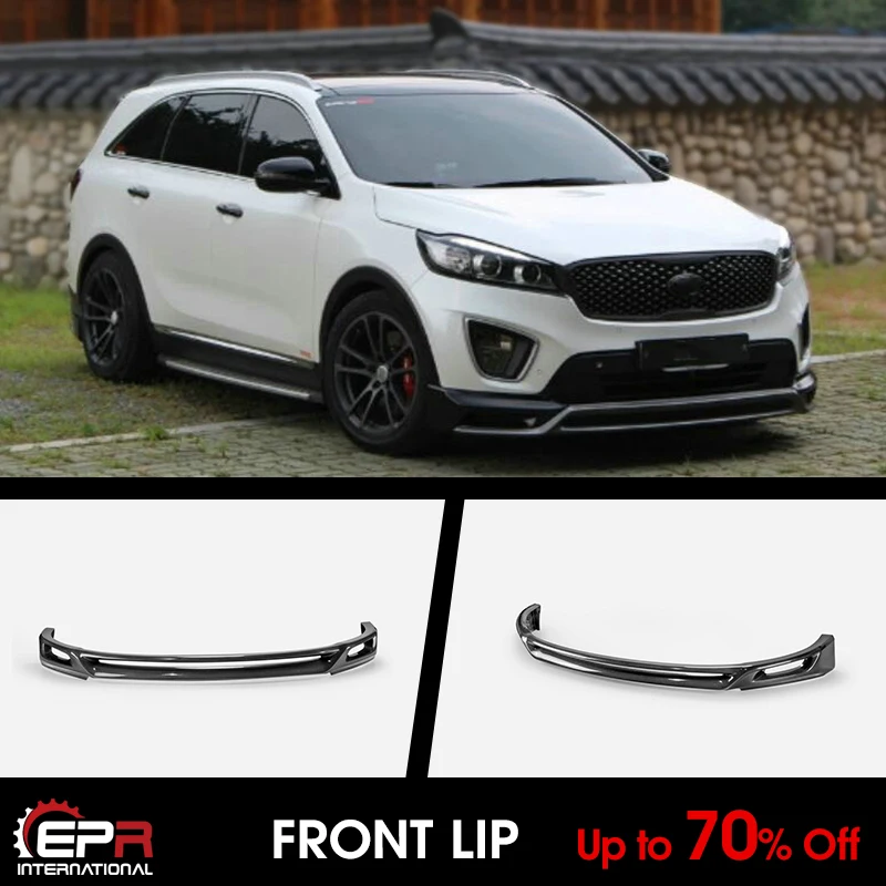 For 2015 onwards KIA Sorento UM ZE Style Carbon Glossy Front lip Bumper splitter Under spoiler Exterior Accessories