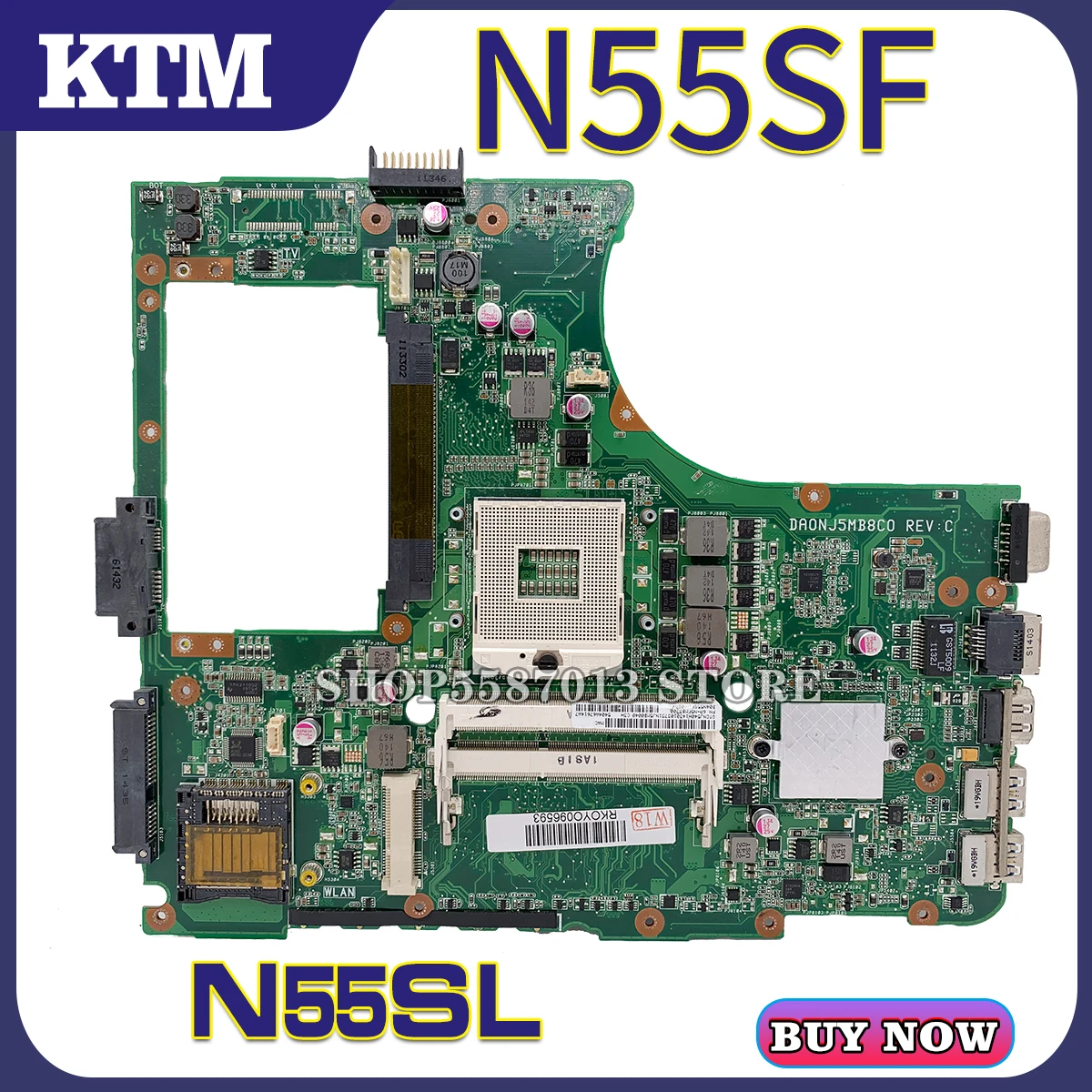 

KEFU Notebook N55S Laptop Motherboard For ASUS N55SF N55SL N55 Mainboard 100% Tested OK UMA