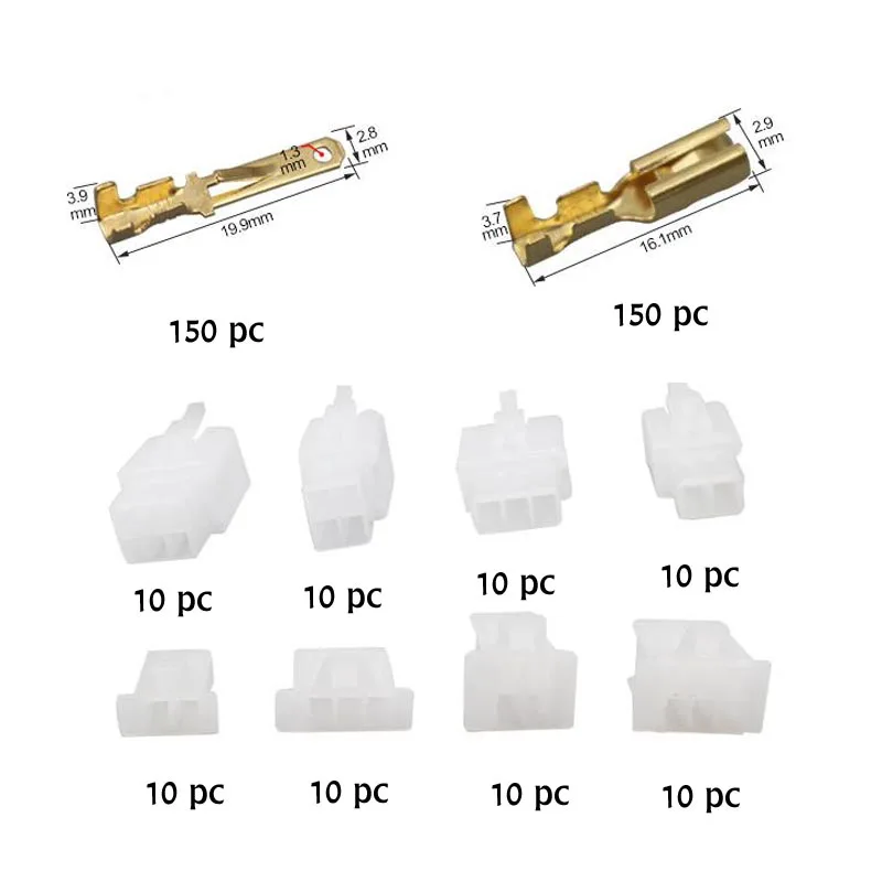 40 sets 2.8mm 2/3/4/6 Way/pin Electrical Connector Kits Male Female socket plug for Motorcycle Car  lamp connection terminal