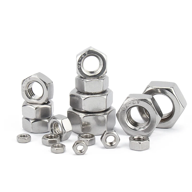 Tuerca hexagonal de rosca inversa, M4, M5, M6, M8, M10-M20, Tuercas izquierda giratoria, acero inoxidable A2, 5 unidades