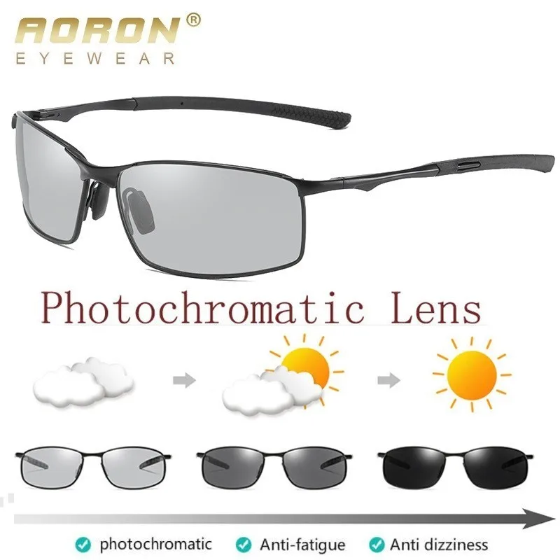 

AORON Photochromic Polarized Sunglasses Mens Transition Lens Driving Glasses Male Driver Safty Goggles Oculos Gafas De Sol