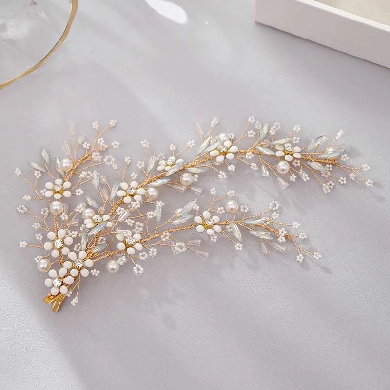 2019 Shiny Rhinestone Handmade Flower Bride Clip  Fashion Europe and the United States Beam Bridal Crystal Hair Clip LL@17