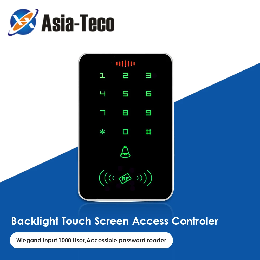 Backlight Access Redaer Wiegand Input 13.56Mhz Access Keypad Door Lock Opener Card Reader Keypad Access Control 1000 User