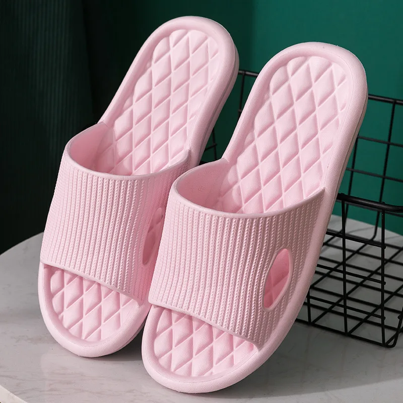 Men Indoor Home Slippers Summer Non-slip Flip Flops Bath Slippers Couple Family Flat Shoes Hotel Sandal Slides