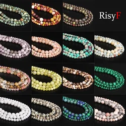 Natural Stone Round Turquoises Amazonite Sodalite Lapis Lazuli Loose Bead For Jewelry Making Diy Bracelet Necklace Earring 15.5