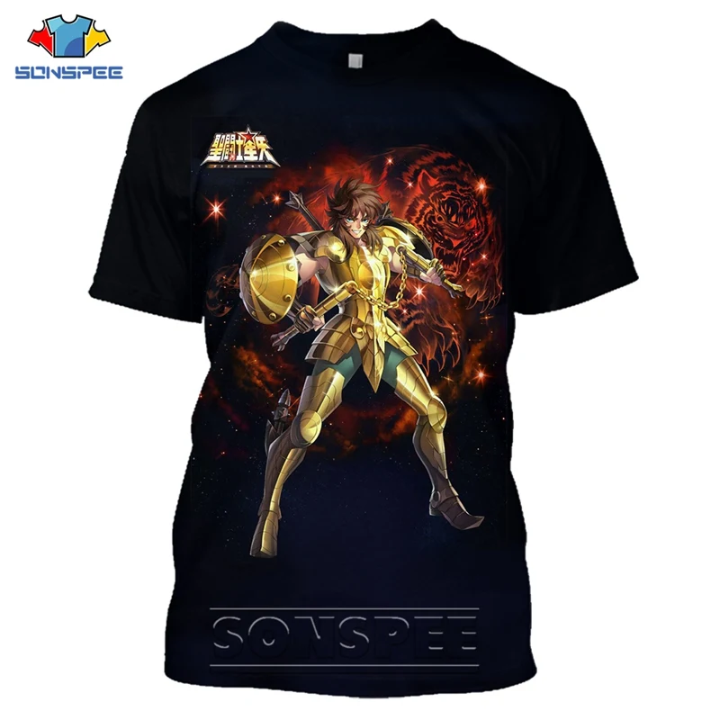 Anime Saint Seiya Series T Shirts Men Women 3D Print Graphics Golden Fashion Tshirty Cartoons Streetwear Casual Summer Tops Tees