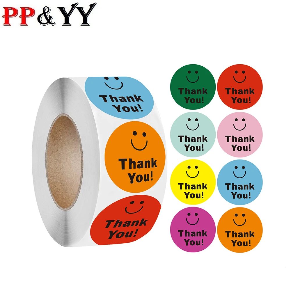 Explosion Type Thank You  Smiley Face Sticker Gift Decoration Label  DIY