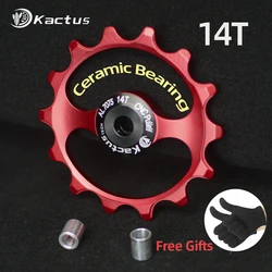 KTPL 14T Rear Derailleurs Bicycle Pulley Wheel Ceramic Bearing Jockey Wheel Narrow-Wide Tooth Guide Wheel Light Weight about13g