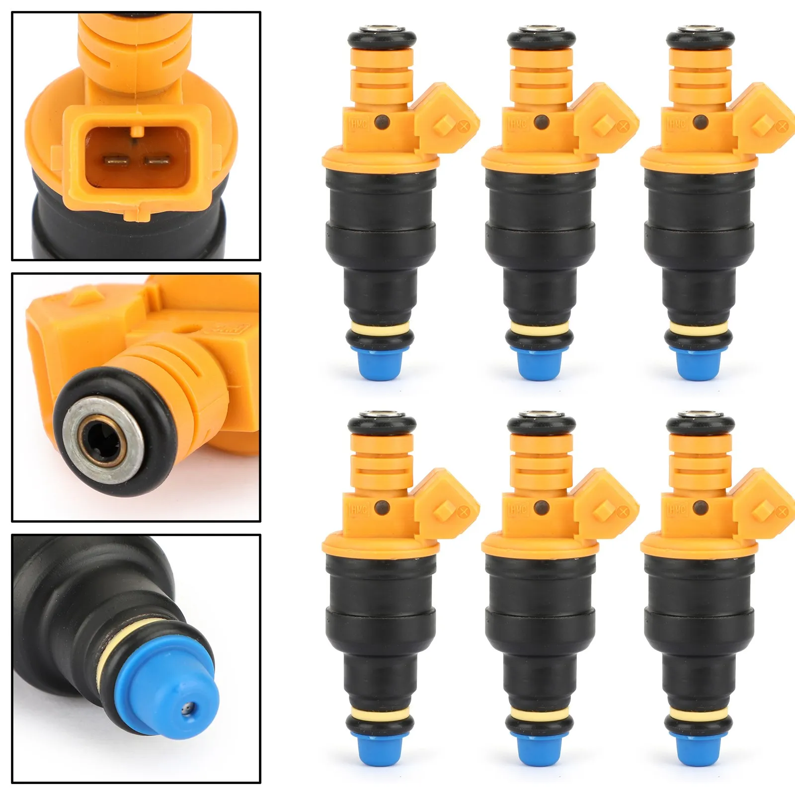 6 PCS Fuel Injector 0280150714 Connectors Fit For BMW 535 635CSI 735 L6 L7