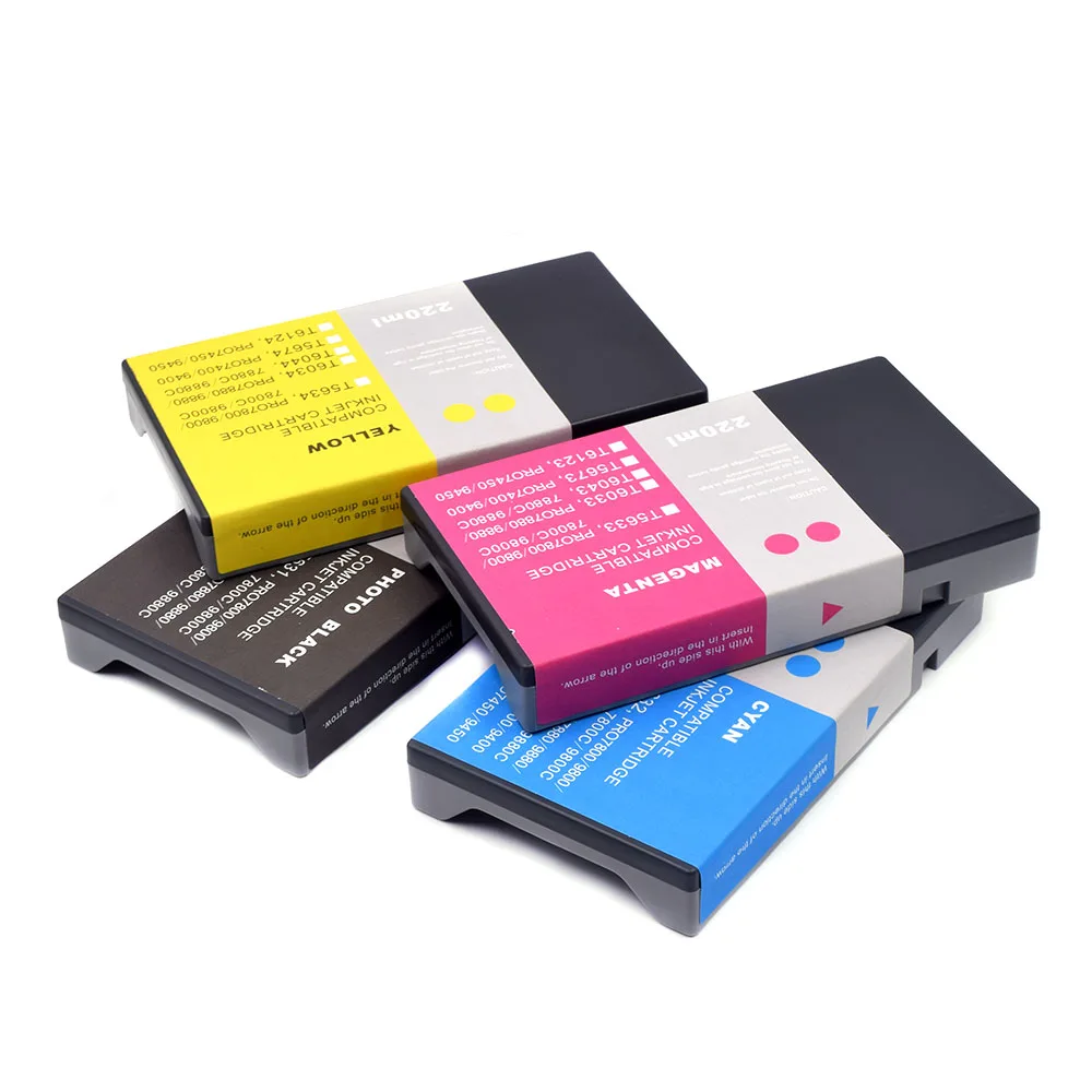 220ml Full Compatible Ink Cartridge with Dye Ink for Epson Stylus Pro 4400 4450 Printers