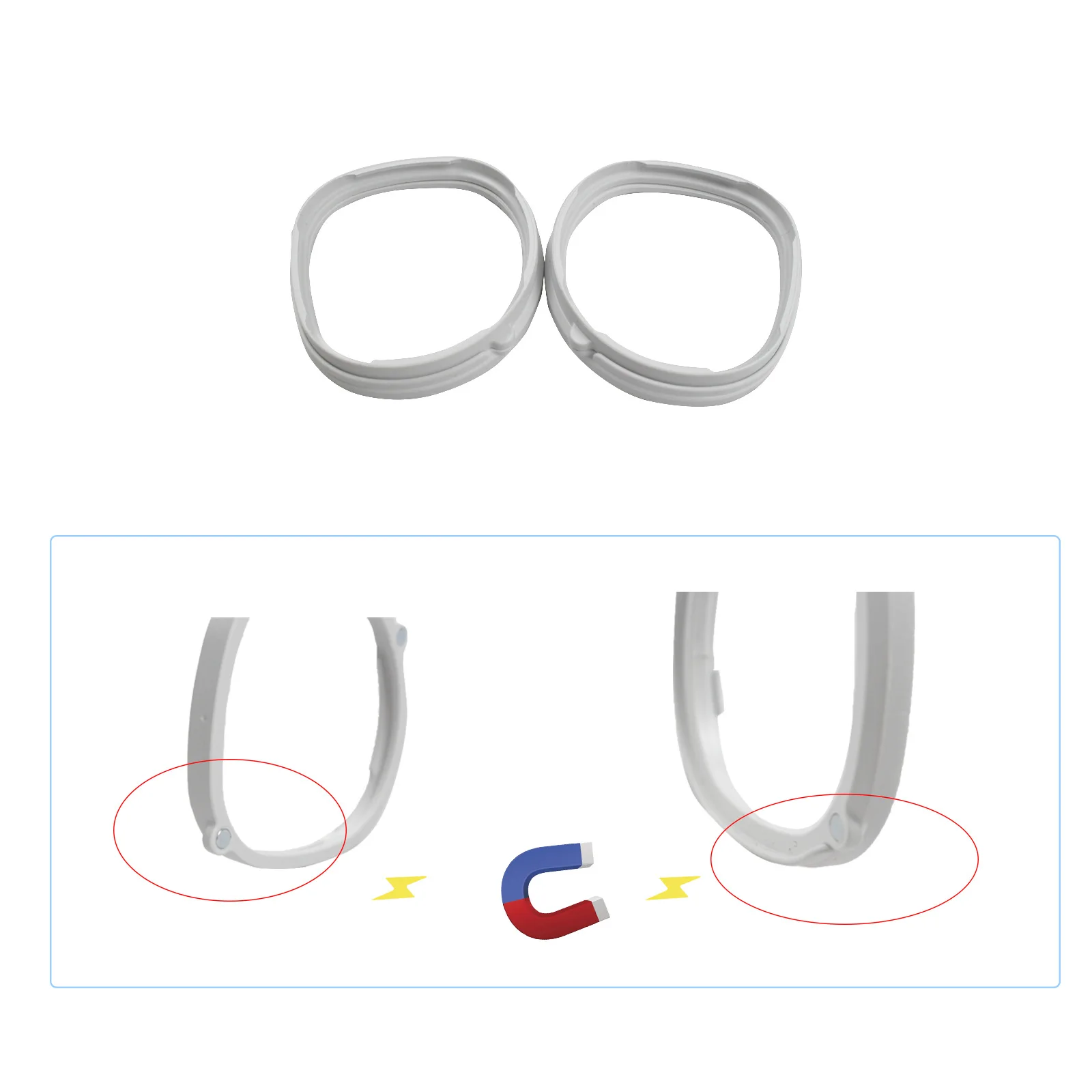 الإطار ل كوة كويست 2 امتصاص المغناطيسي و الضوء الأزرق الوقاية من قصر النظر سهلة التركيب و تفكيك.