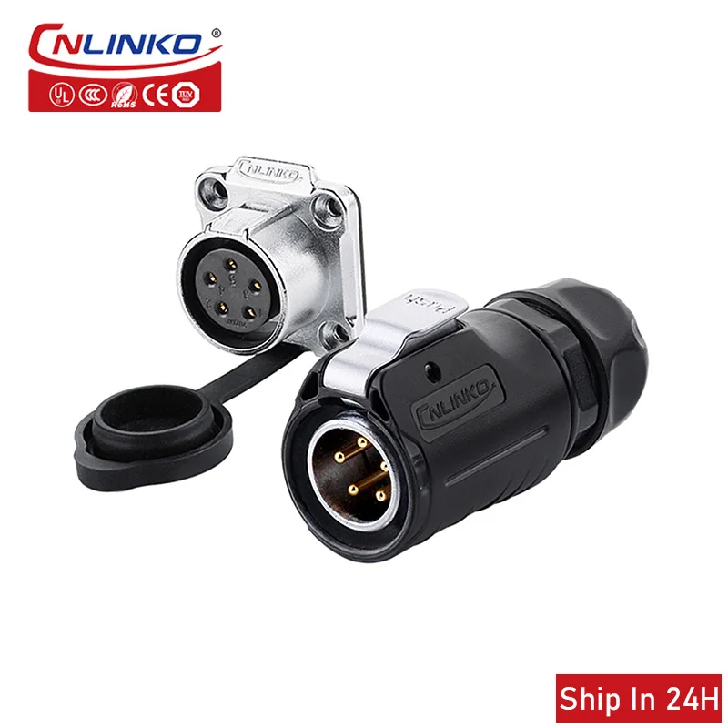 

Cnlinko LP20 5pin Plastic IP67 Waterproof Industrial Plug Socket 10A Electrical Power Connector for Intelligent Detection System