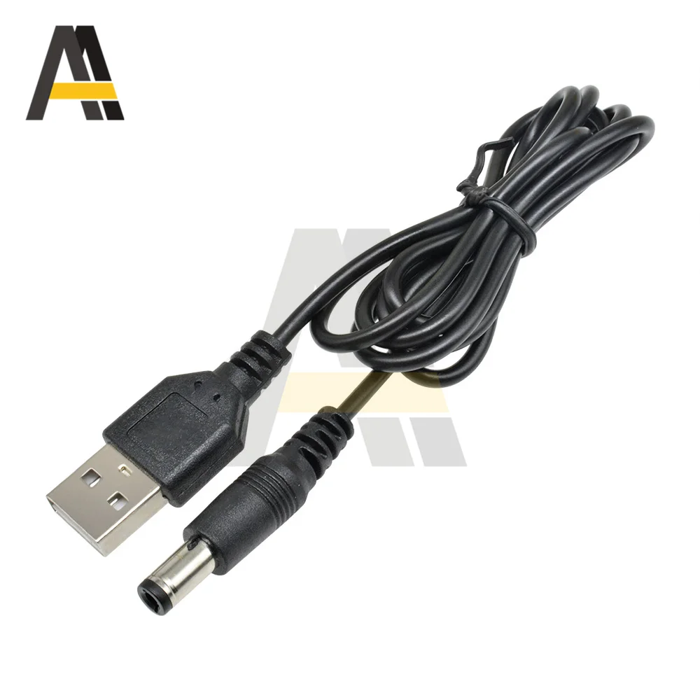 Cable adaptador de conector de alimentación USB 2,0 a DC 5,5x2,1mm 5,5x2,1, Mini Cable adaptador de conector USB, Cable de fuente de alimentación, 80CM