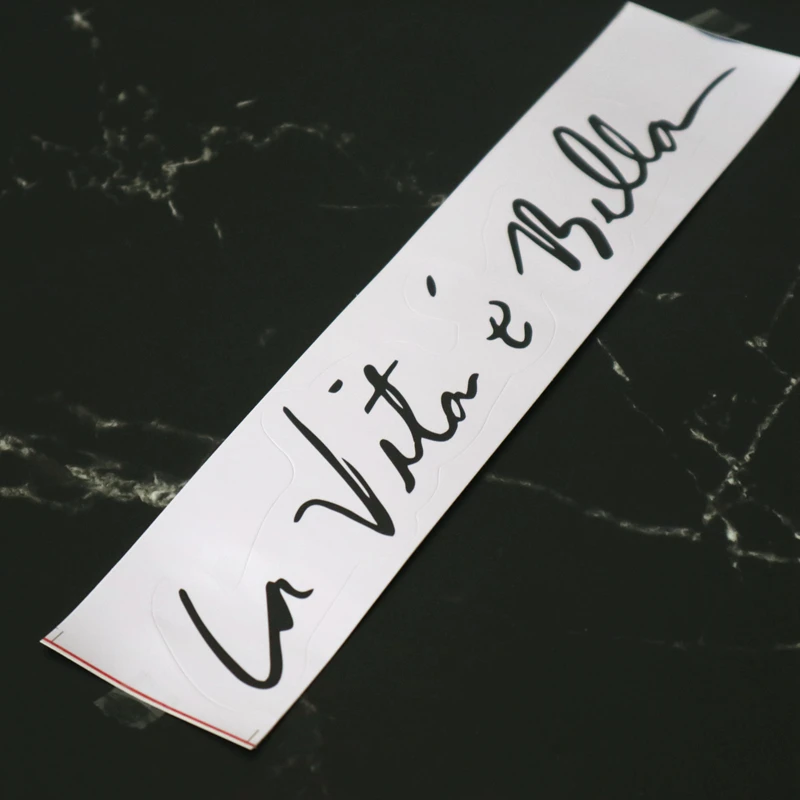 S4-0122# 2 Pieces/Pack 25*5 cm Decal La Vita E Bella Life Is Beautiful Car Sticker Waterproof on Bumper Rear Window