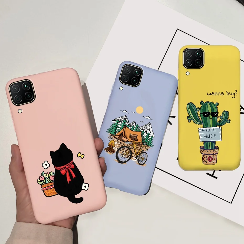 For Huawei P40 Lite Case Silicone Cute Cover Cases For Huawei P40 Lite E Cover Fundas P40Lite P 40 P40 Lite E TPU Coque Bumper