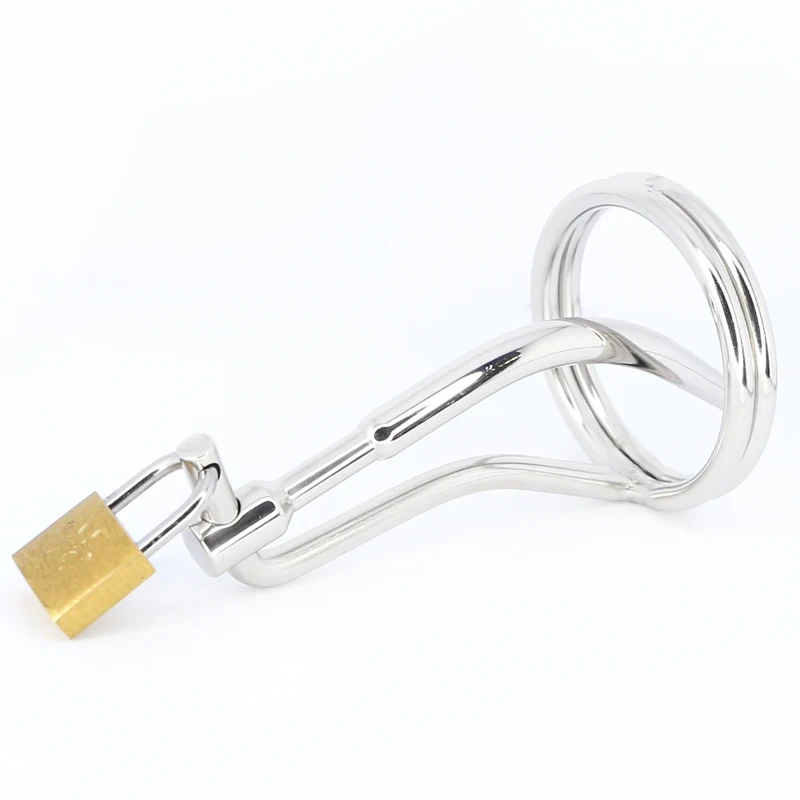 Stop Masturbation Chastity Device Cock Cage Lock with Urethral Catheter Erotic Penis Prison Cock Ring Cockring Sex Toys for Men