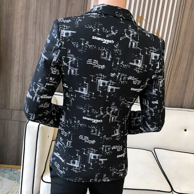 2021 Merk Kleding Mode Mannen Voorjaar Hoge Kwaliteit Leisure Pak/Mannelijke Afdrukken Casual Blazers Jacket Plus Size s-3XL