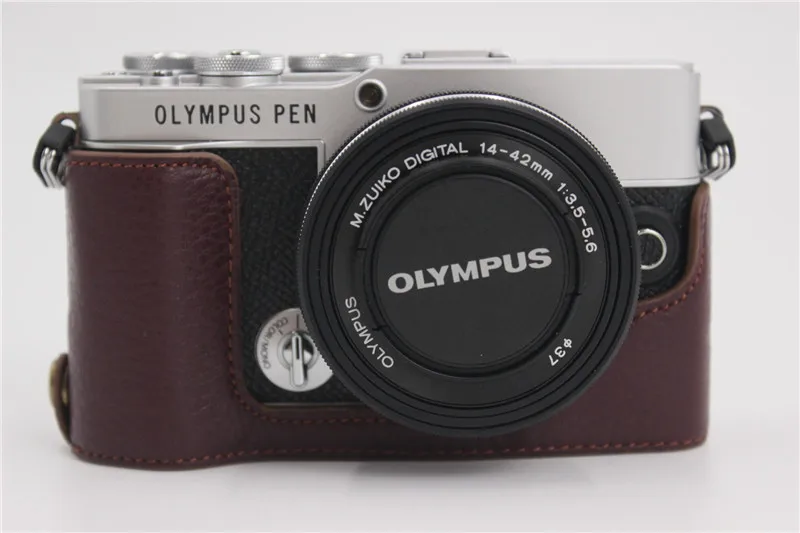 本革ケースカメラバッグハーフボディカバーオリンパスペン E-P7 EP7