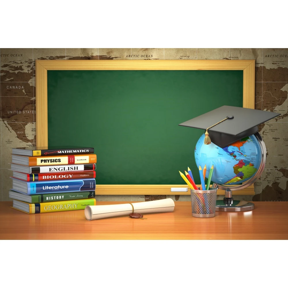 Welcome Back To School Student Background Blackboard Pencil Book Classroom Children Photography Backdrops Photo Studio Decor