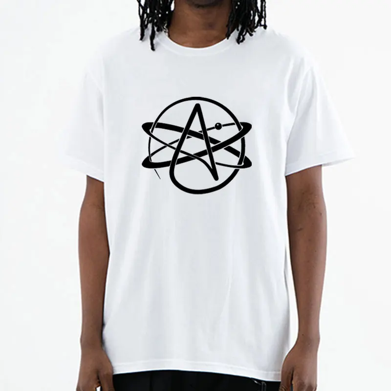 New Atheist Symbol Men T Shirt FSM Pastafarian Religion Printed Novelty T Shirts O Neck Cotton Short Sleeve Tshirt Plus Size