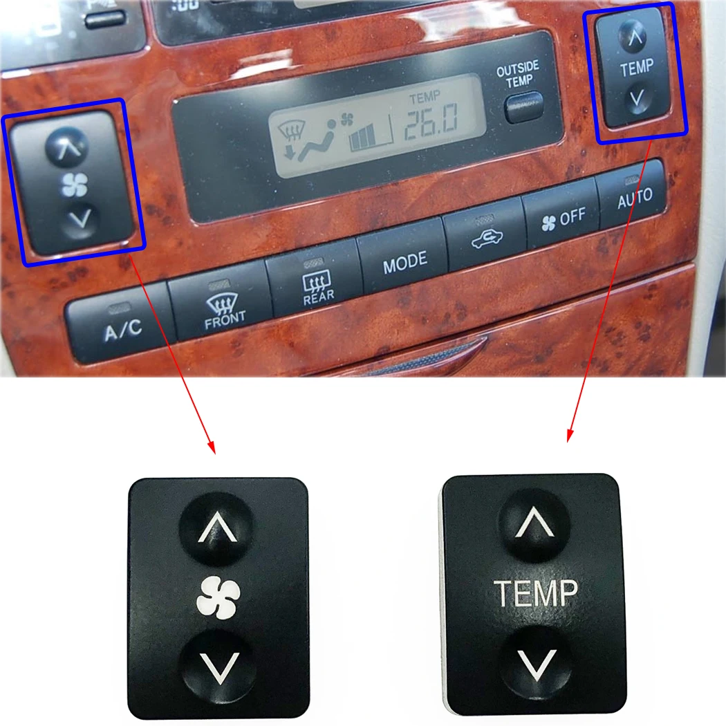 

ESIRSUN Air Conditioning Panel Switch Button Cover Temperature Control Button Cap Fit For Toyota Corolla 55905-02130 55905-02140