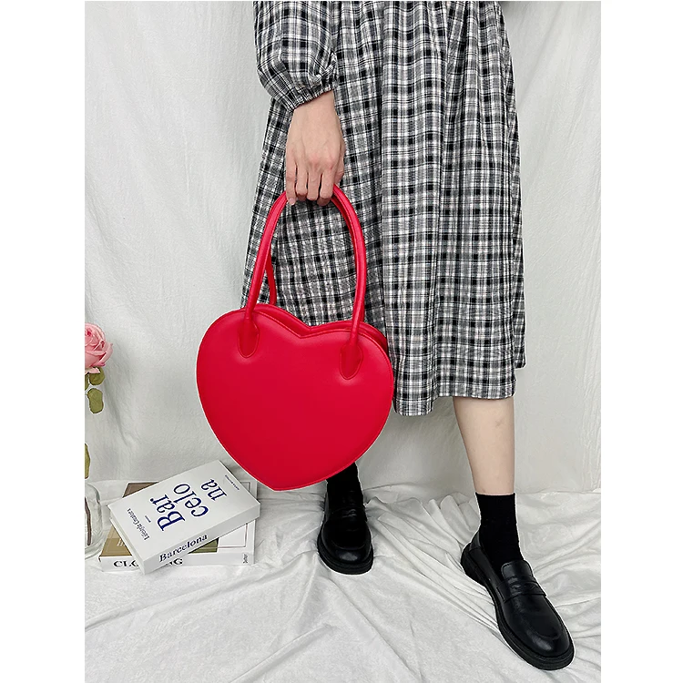 Sweet Heart Shape Purses and Handbags for Women Cute Lolita Tote Bags Fashion Designer Shoulder Bag Cosplay Top Handle Satchel