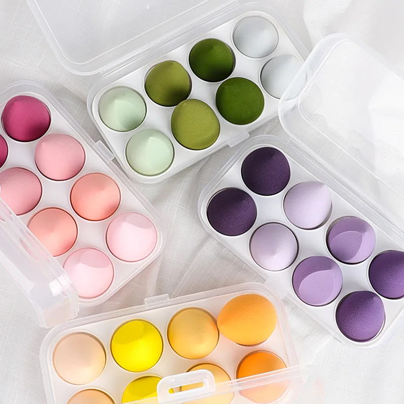 

4/6/64pcs Makeup Blender Beauty Egg Set Gourd Water Drop Puff Makeup Puff Set Colorful Cushion Cosmestic Sponge Tool Wet Dry Use