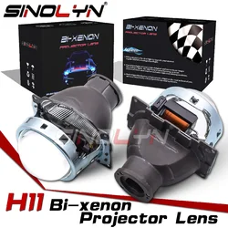 Sinolyn Bi Xenon Projectors Headlight Lens H11 LED/HID 3 Inch Metal Q5 Lenses For Car Headlight Car Lights Tuning
