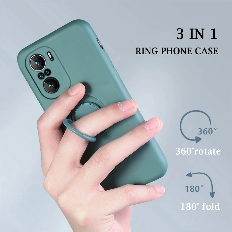 Original Liquid Silicone Magnetic Case For Oneplus 8 9 Pro 8T Nord Cover Case Luxury 3 IN 1 Ring Soft Protective Coque Capa