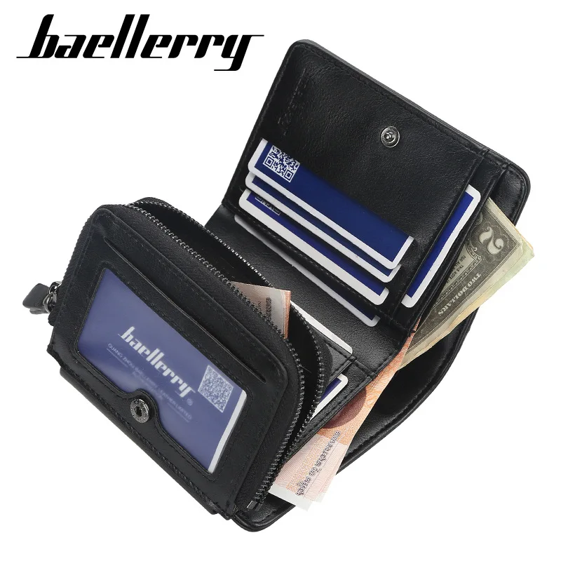 New Leather Men Wallets High Quality Zipper Short Desigh Card Holder Male Purse Vintage Coin Holder Men Wallets