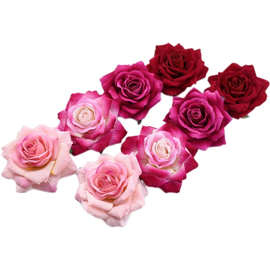 5/10 stücke Künstliche Blumen Valentinstag Hochzeit Kranz Scrapbooking Seide Rosen Köpfe Diy Geschenke CandyHome Room Decorat Zubehör – Detail 5