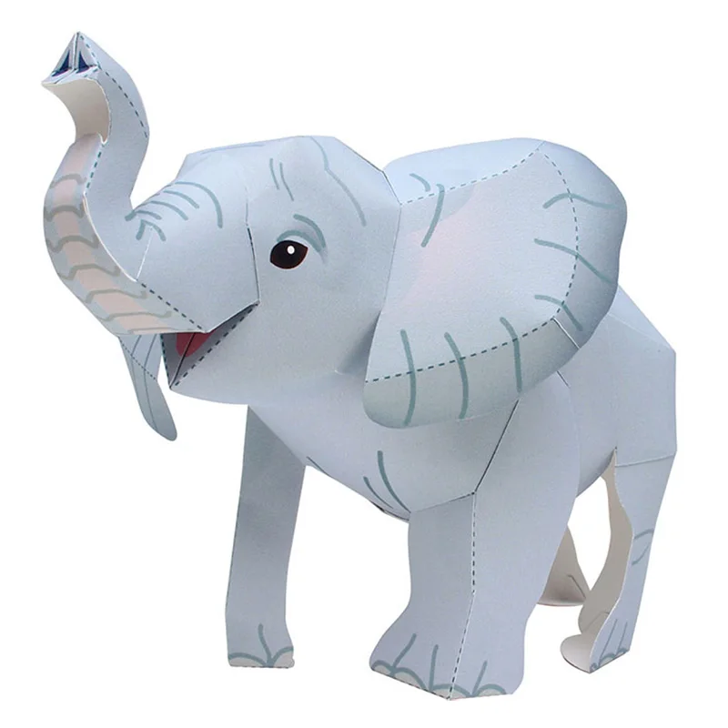 Elephant Origami Art Folding Mini Cute 3D Paper Model Papercraft Animal DIY Kids Adult Craft Handmade Toys QD-048