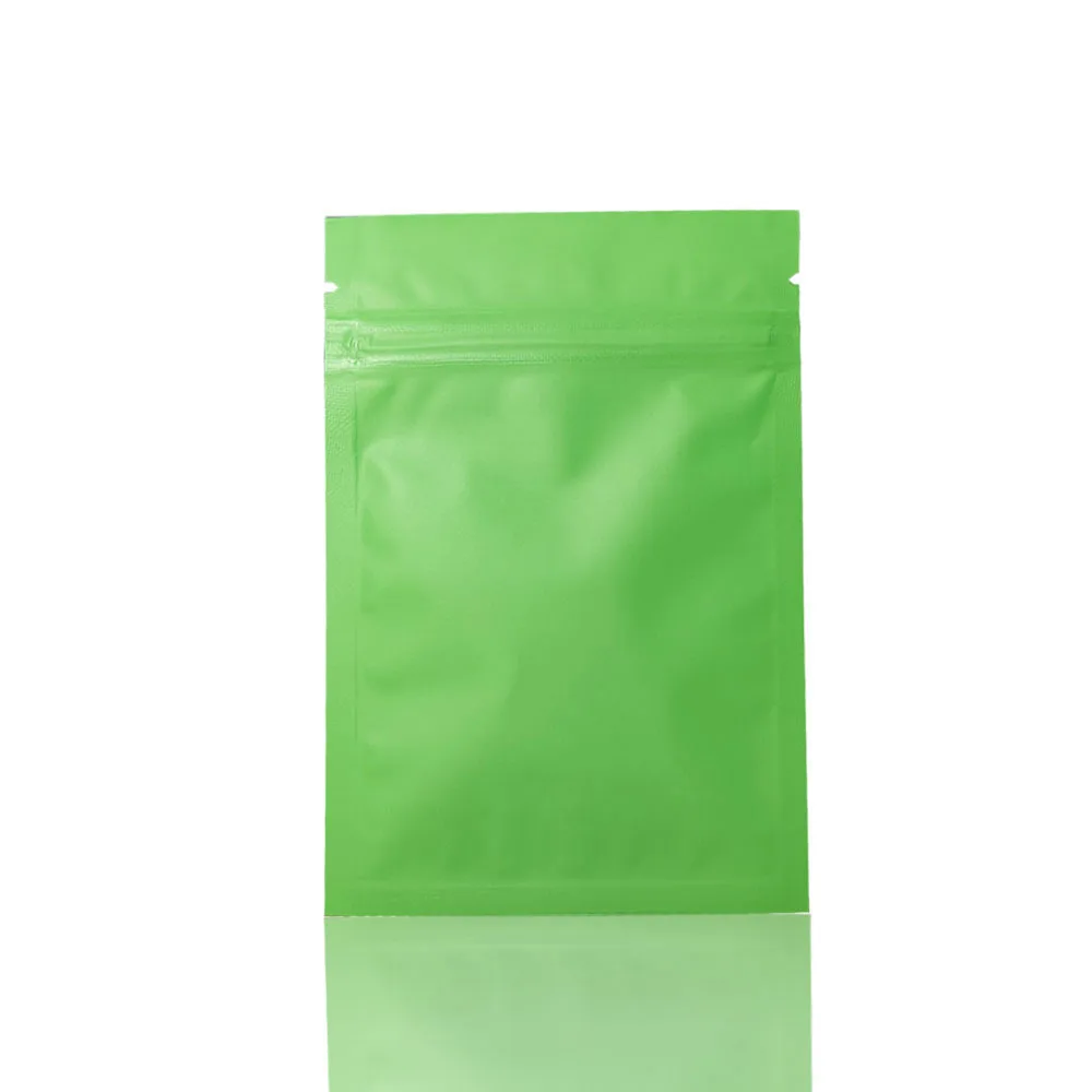 

100Pcs Frosted Green Reclosable Mylar Ziplock Aluminum Foil Bag Self Seal Food Snack Powder Tea Packaging Sachets