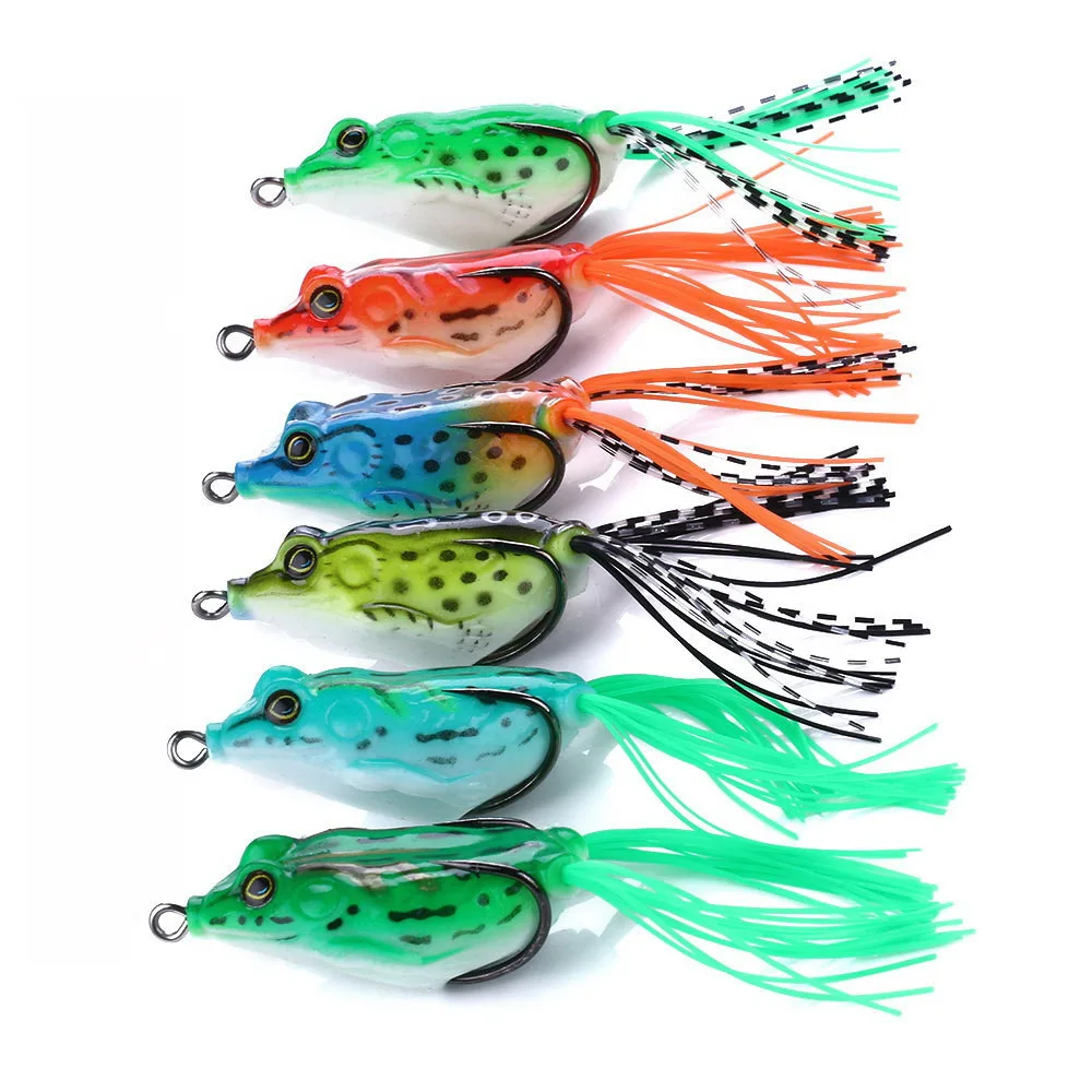 55mm 12.5g Frog Lure Soft Fishing Lure Jigging Bait Crank Topwater Catfish Silicone Artificial Wobblers Frog For Fishing Gear