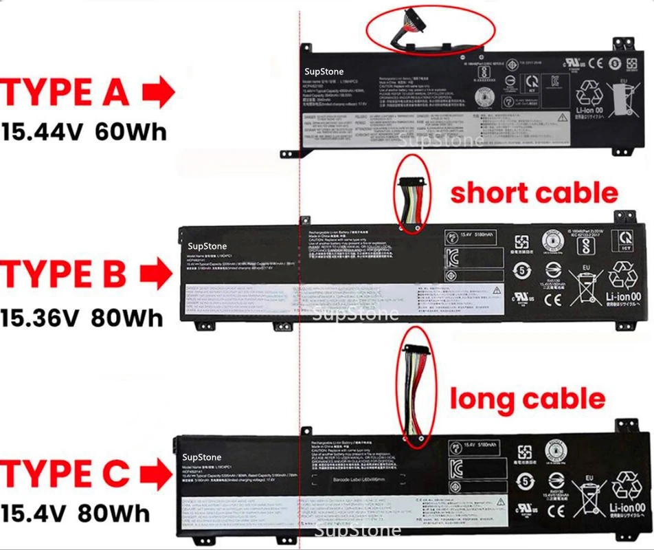 Imagem -06 - Supstone Novo L19m4pc0 L19c4pc0 L19l4pc0 L19spc0 Bateria para Lenovo Legião 515arh0515imh05h L19m4pc1 L19m4pc2 L19c4pc1 L19c4pc2