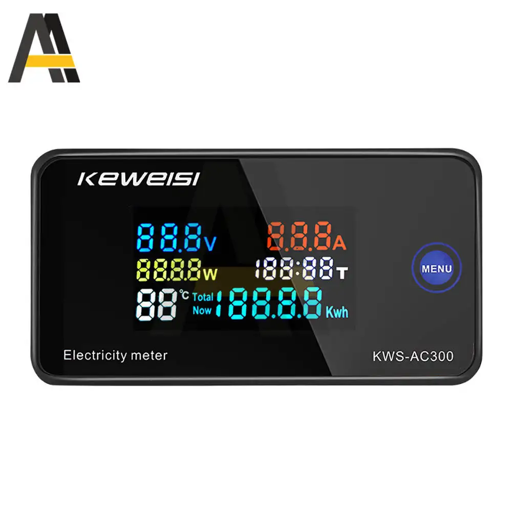 KWS-AC300 Digital Voltmeter AC 50-300V Voltage 6 in 1 Power Energy Meter LED AC Wattmeter 0-10/100A Ampermeter Power Detector