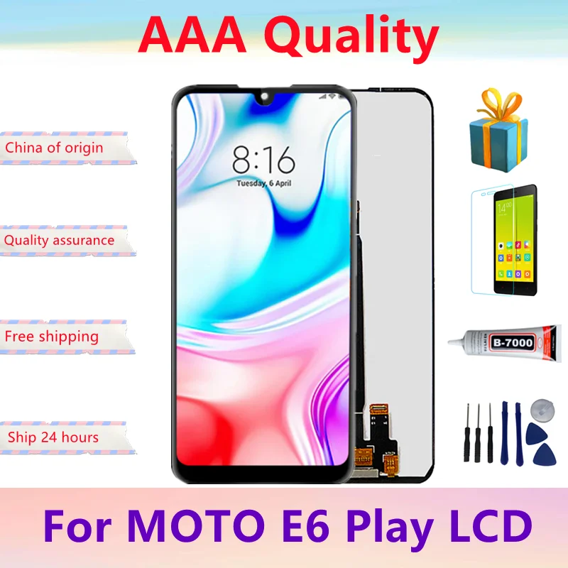 

For Motorola Moto E6s Display E6 Play E6 Plus PAGA0004 LCD Display Touch Screen Sensor Digiziter Assembly For Moto E6 Plus LCD