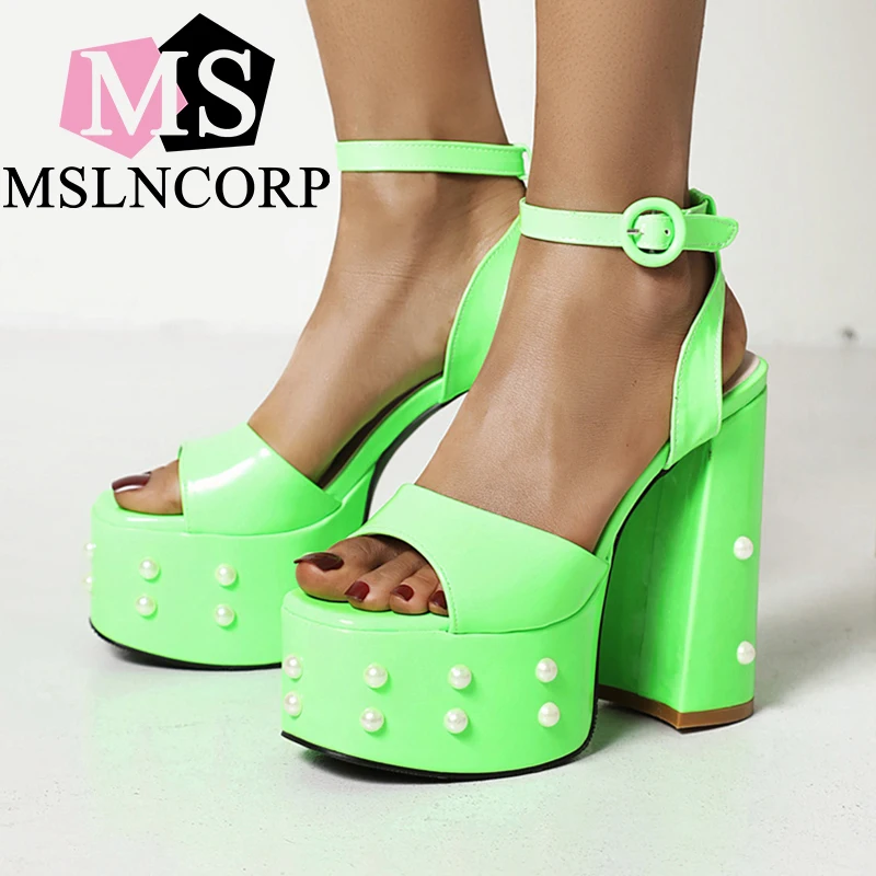

Plus Size 34-46 Sandals Women's Summer New Platform Night Club Shoes Chunky Sandals Open Toe Women's Fashion Woman Buckle Shoes