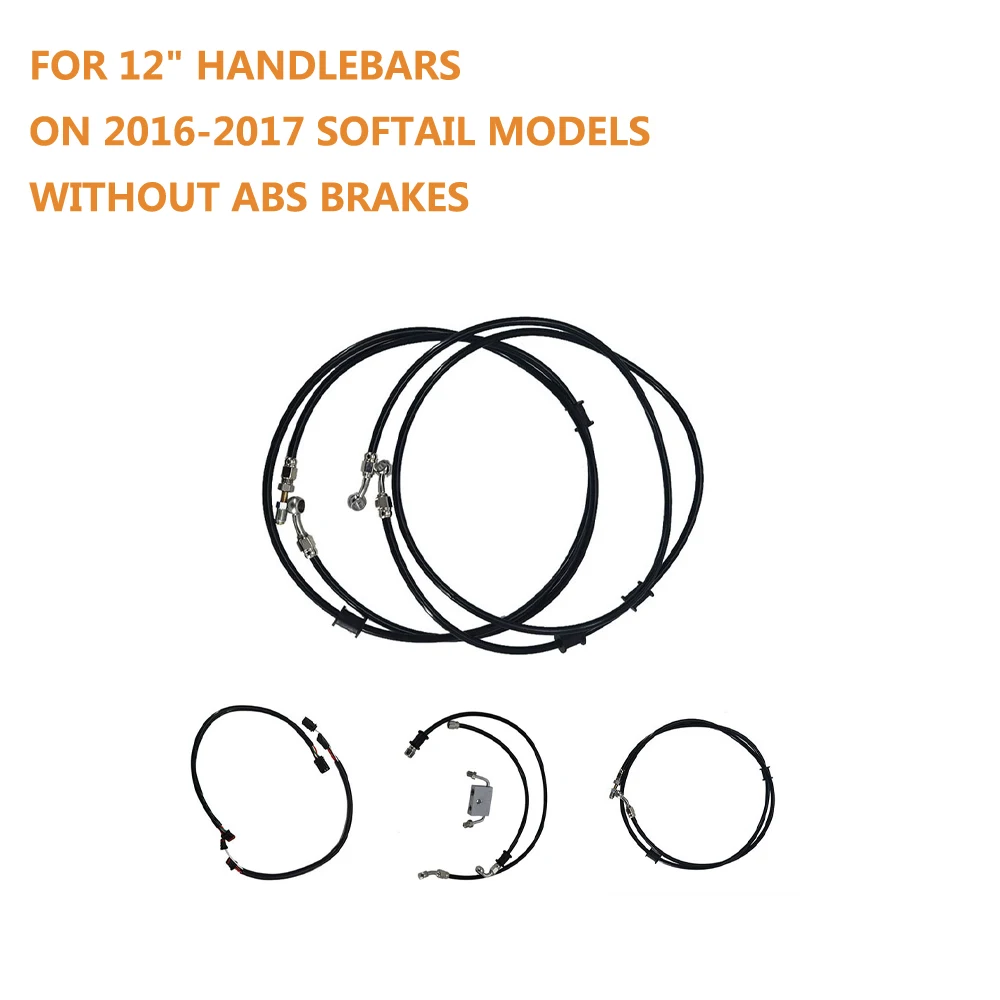 

Black Cable Brake Line Kit for 12" Handlebars on 2016-2017 Softail Models without ABS Brakes