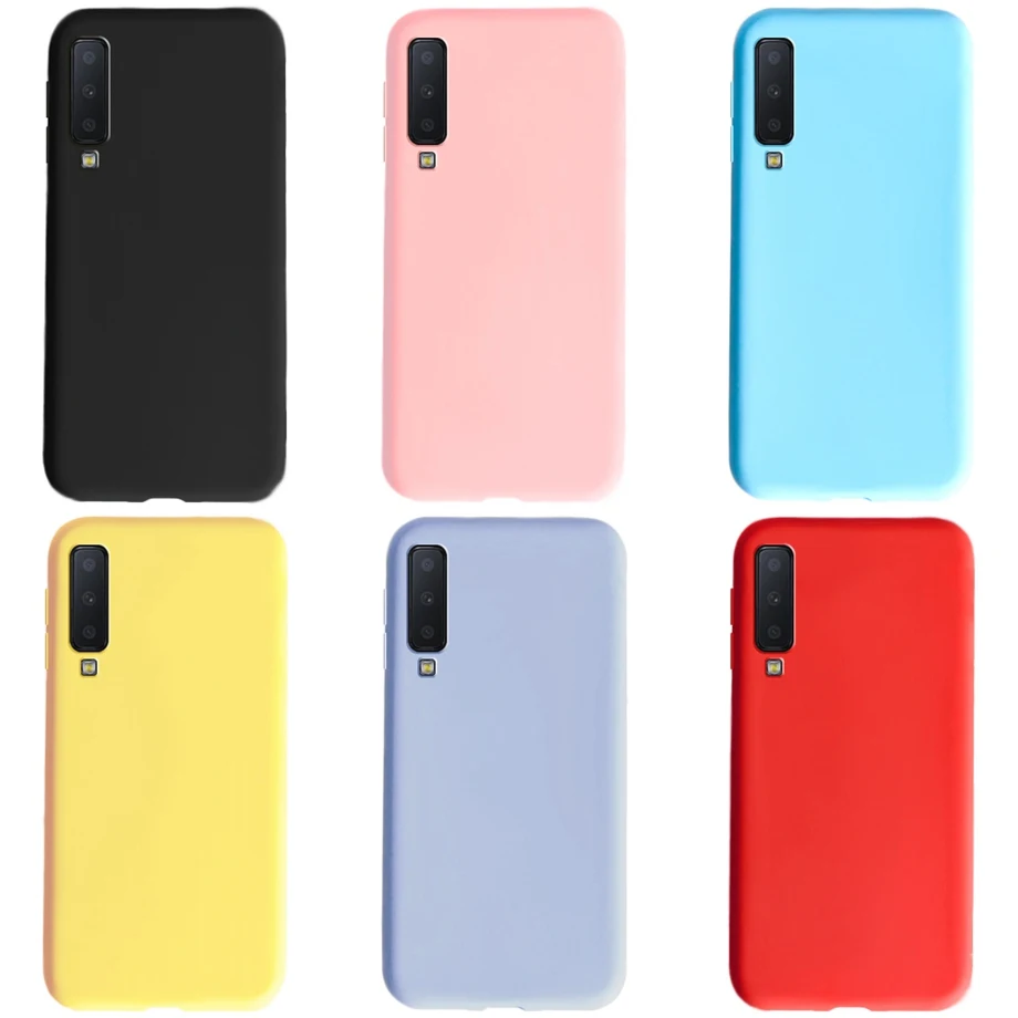 For Samsung Galaxy A7 2018 Case Bumper Soft Matte Silicone Coque For Cover Samsung A7 2018 A750 A750F Case Funda Plain Capa Etui