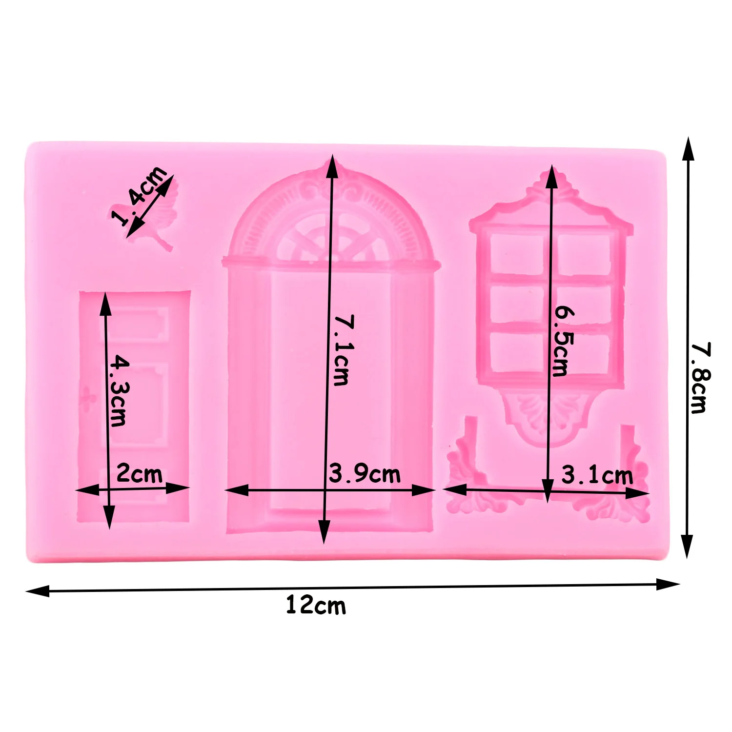 3D Window Door Silicone Mold Birds Fondant Mould Cake Decorating Tools Candy Chocolate Gumpaste Moulds