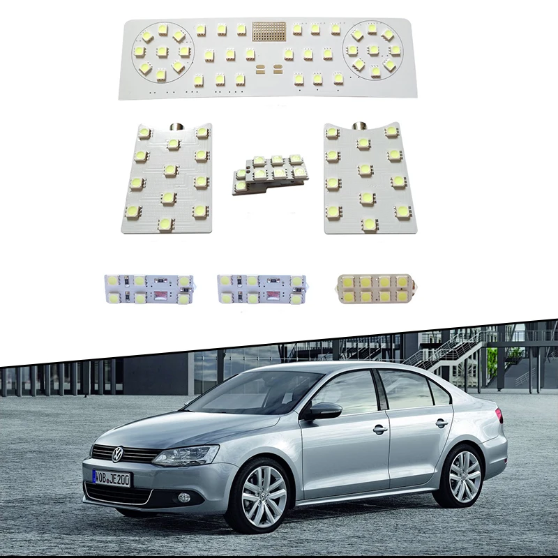 

for VW Volkswagen Jetta A6 5C6 MK6 2011~2018 Interior Lights Dome Map Room Roof LED Lamps Reading Light Trunk Lamp White Panel