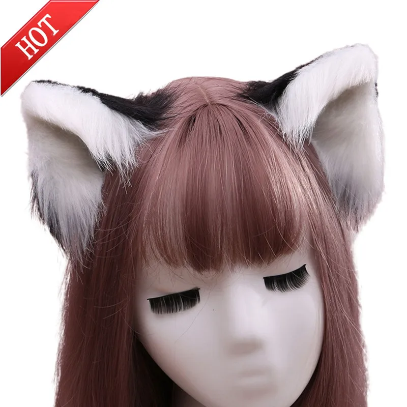 

Lovely Furry Animal Beast Ears Hair Clip Anime Lolita Wolf Cat Cosplay Hairpins