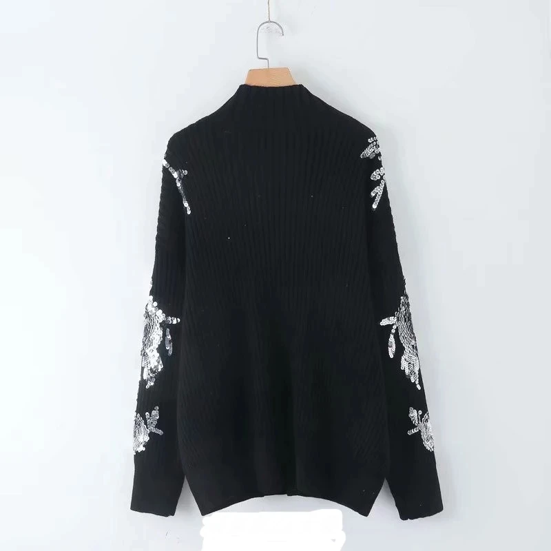 Women Knitted Tops Autumn Winter New Loose Sweaters Pullovers Female Flower Pattern Thick Warm Sweater