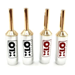 4Pcs XLO Speaker Cable Banana Plug 24K Gold Plated Connector HiFi Audio Line Adapter