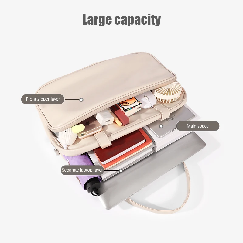 Imagem -04 - Soft pu Couro Mulheres Laptop Bolsa Notebook Portátil Maleta para Macbook Air 15 16 Polegada Moda Senhora Bolsa de Viagem