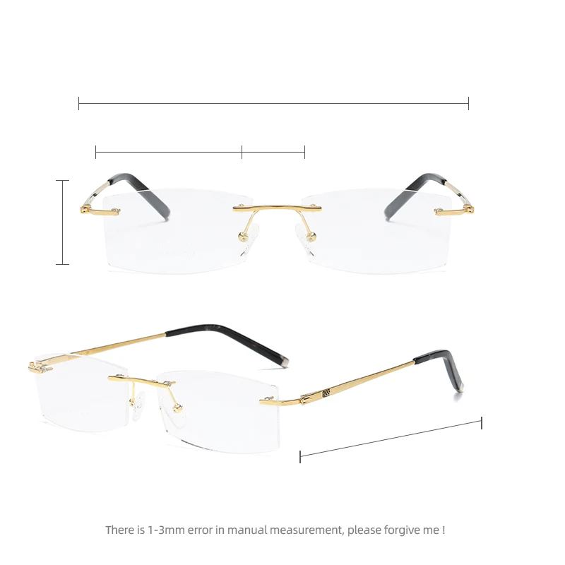 ZIROSAT 9119 Pure Titanium Rimless Men Eyeglasses Frame Fashion Brand Designer Myopia Clear Optical Prescription Eyewear Frame